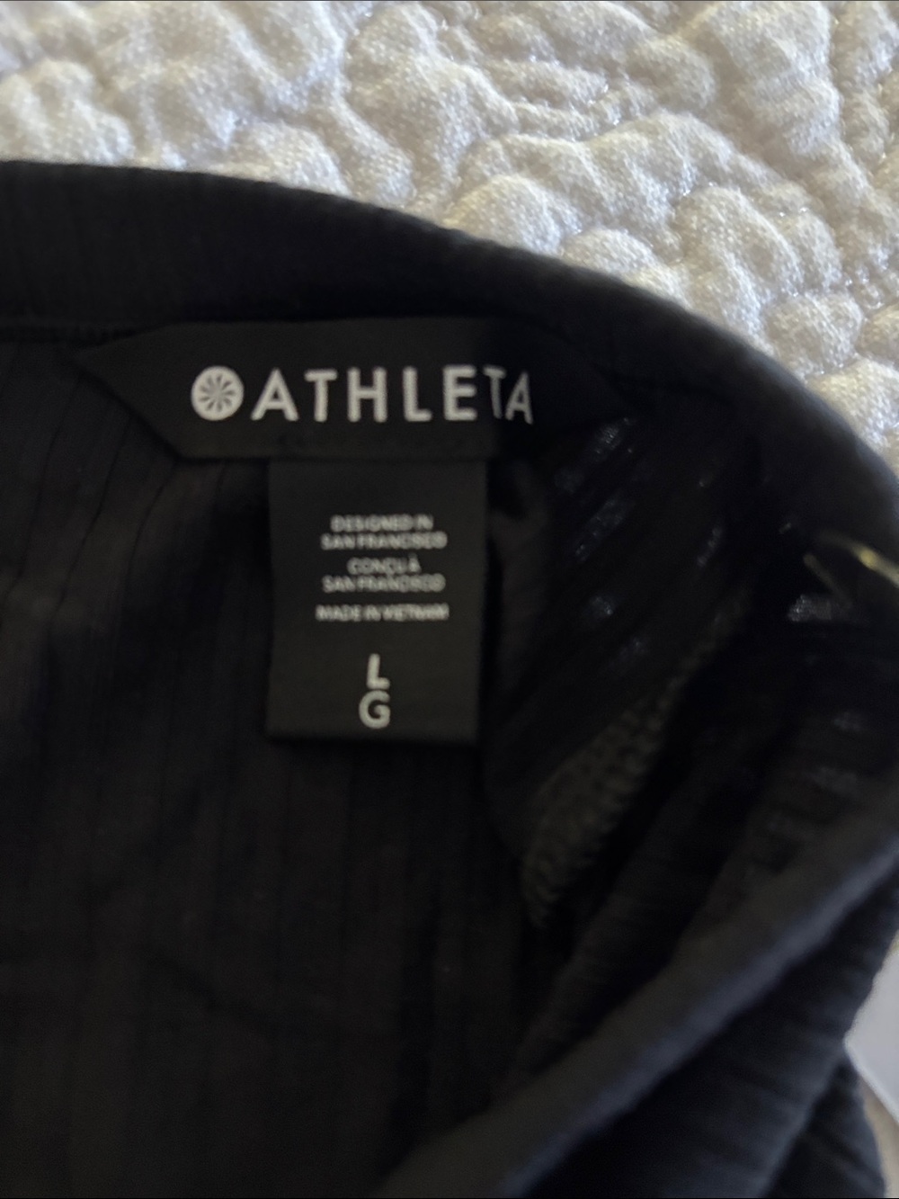 Athleta Black Ribbed V-Neck Tank with Racerback - Picture 3 of 4